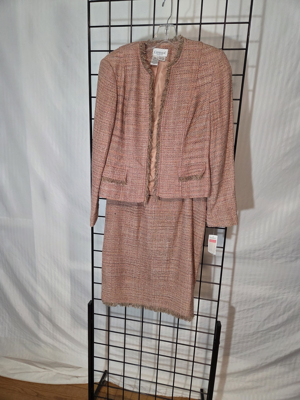 Couture Line Pink Tweed Jacket & Skirt Suit